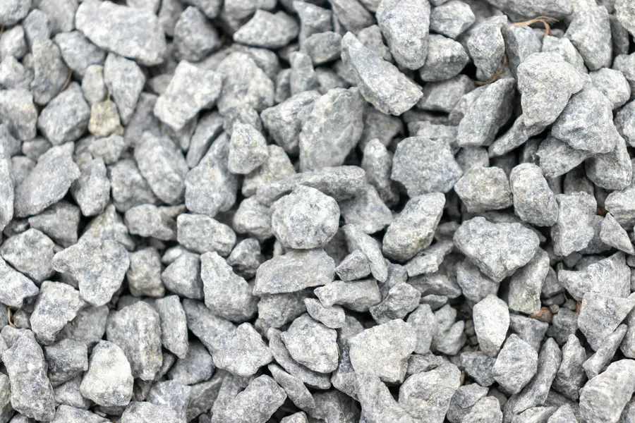 Close view of washed clear crushed stone